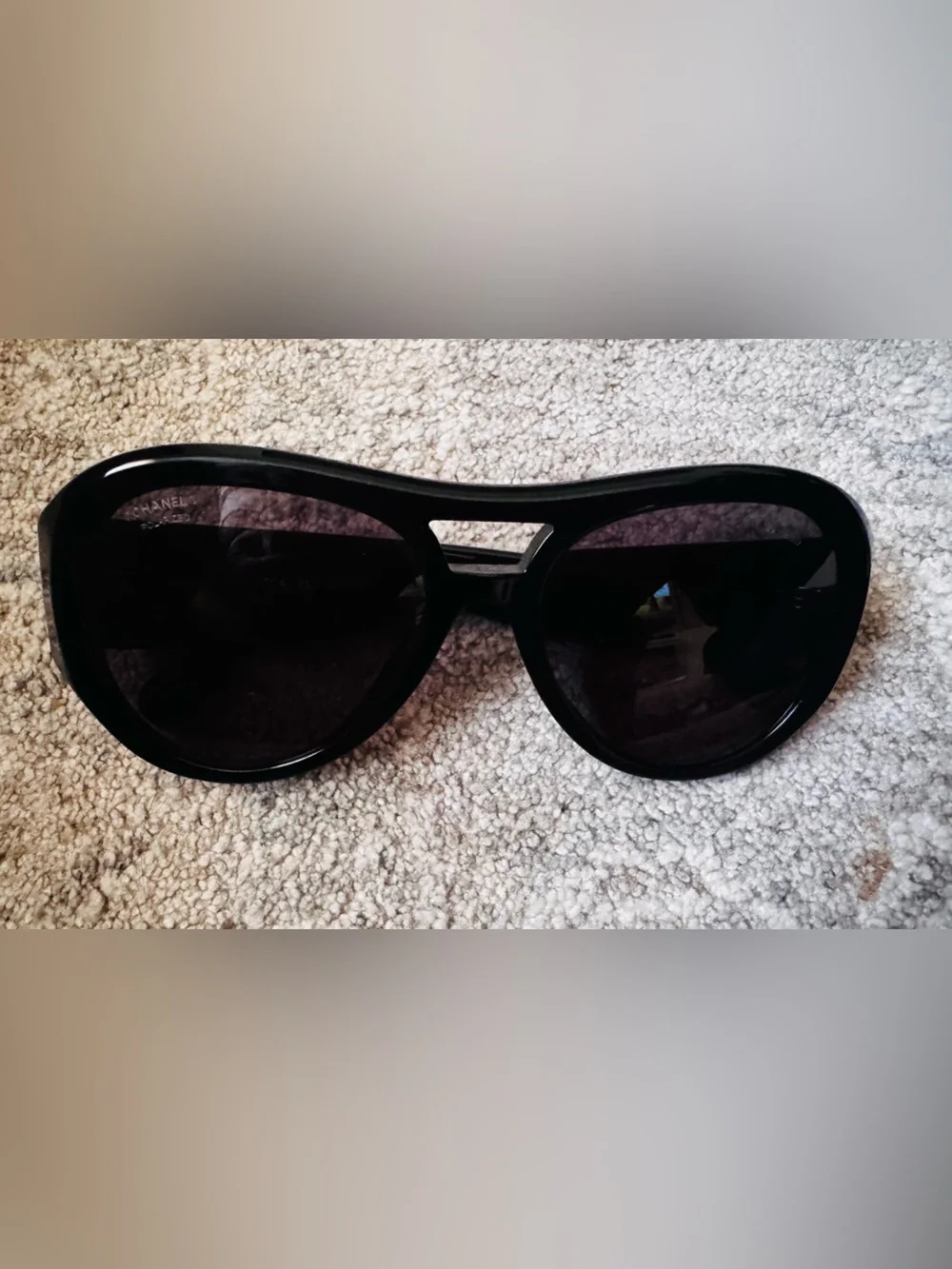 CHANEL 5508-A Black Oversized Pilot Sunglasses 56-18-140